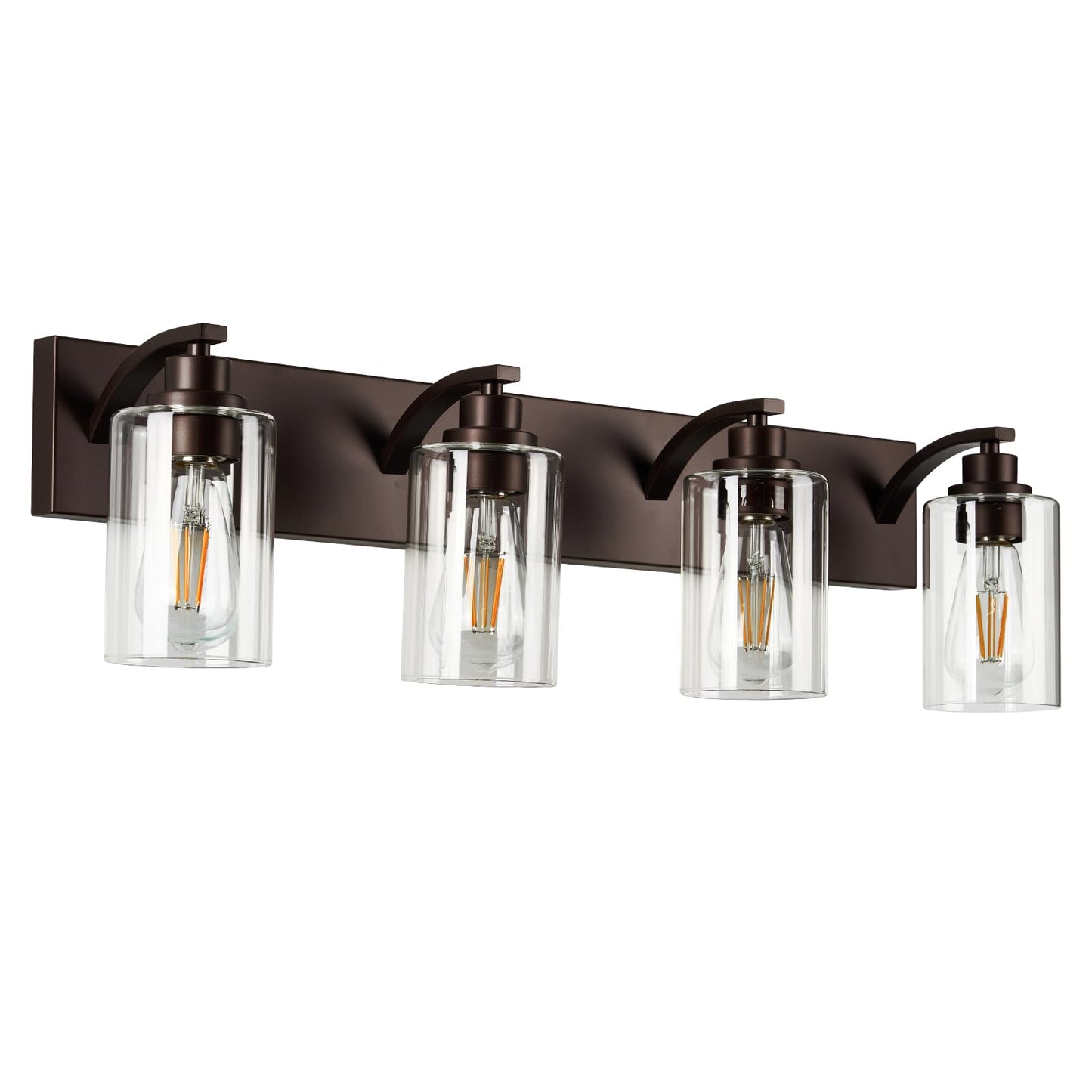 Alaislyc 4-Light Bathroom Light Fixtures Modern Orb Vanity Lights For Bathroom Lighting Fixtures Over Mirror With Clear Glass Shade For Cabinet Mirror Bedroom Hallway