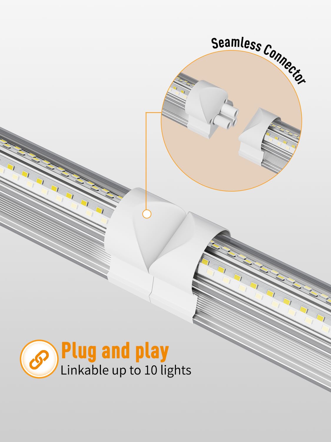 ONLYLUX LED Shop Light, 25W, 3750LM, 6000K, Linkable, Aluminum, 6 Pack