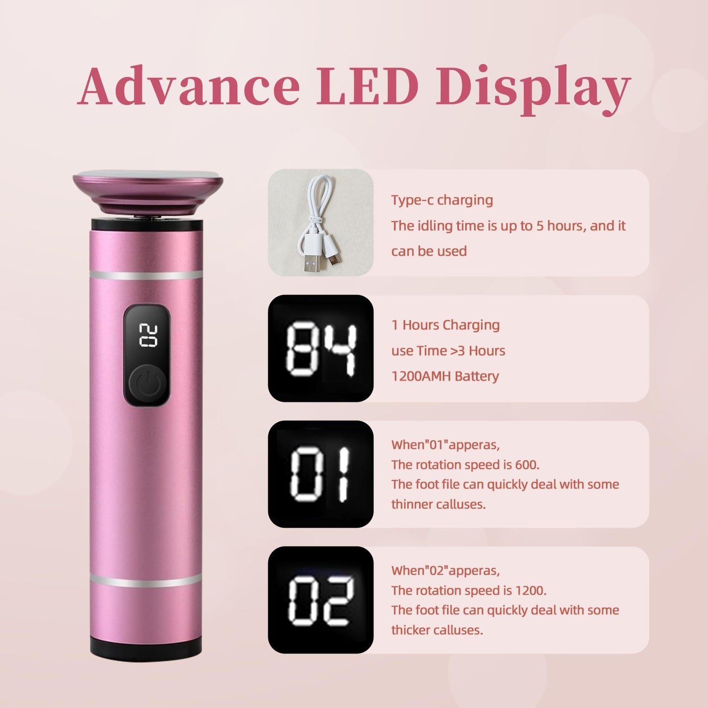 Electric Foot Callus Remover for Feet Pedicure Tools for Feet Callus Remover Foot File Electric Foot Callus Remover Pedicure Too