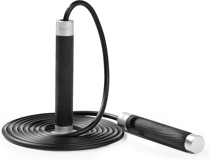 Sunny Health & Fitness Exercise Jump Rope for Fitness, Lightweight & Portable Skipping Rope with Durable Handles & Adjusta...