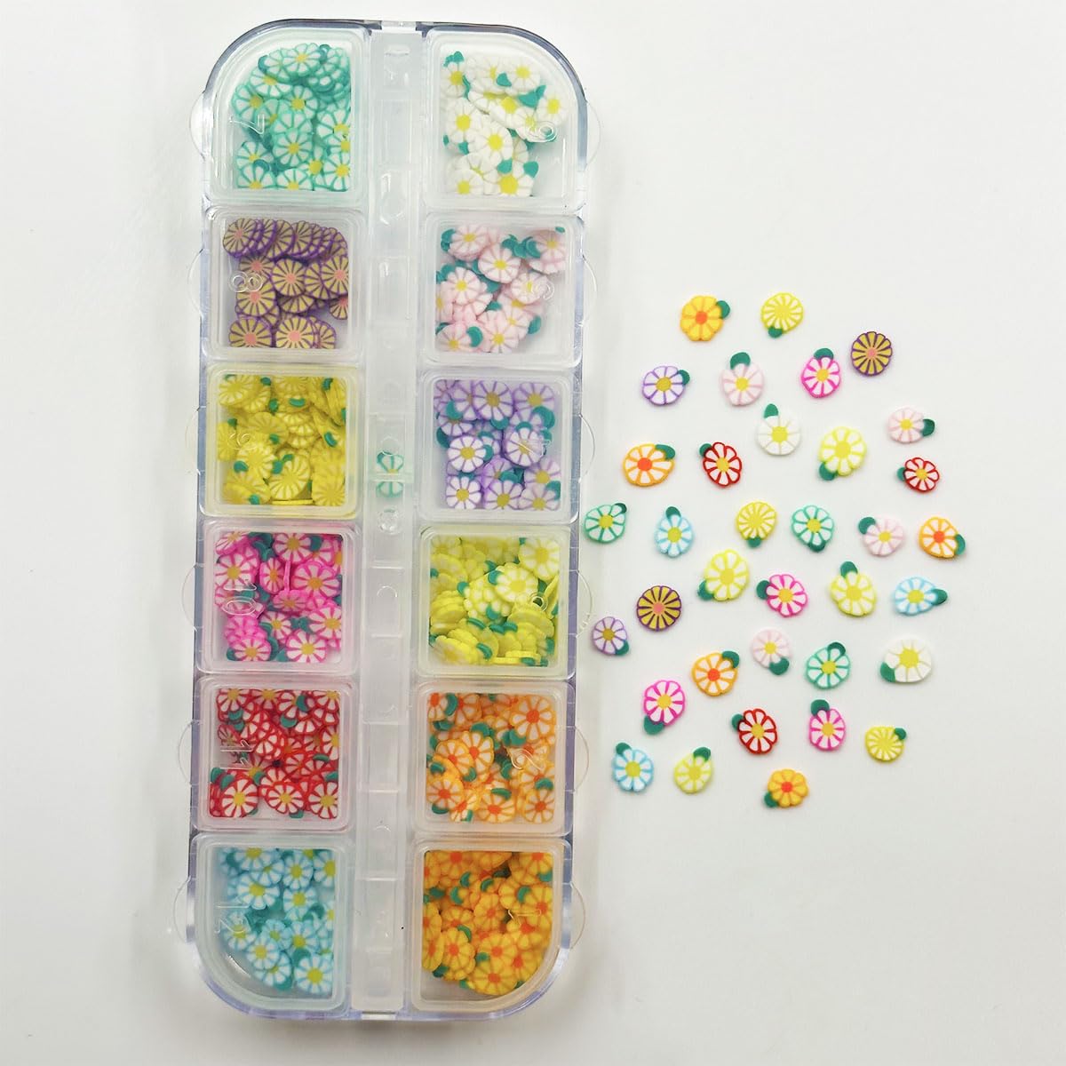 3 Boxes Flower Butterfly Nail Art Slices, 3D Polymer Clay Mini Slices Resin Making Flakes Charms Colorful Nail Art Supplies for