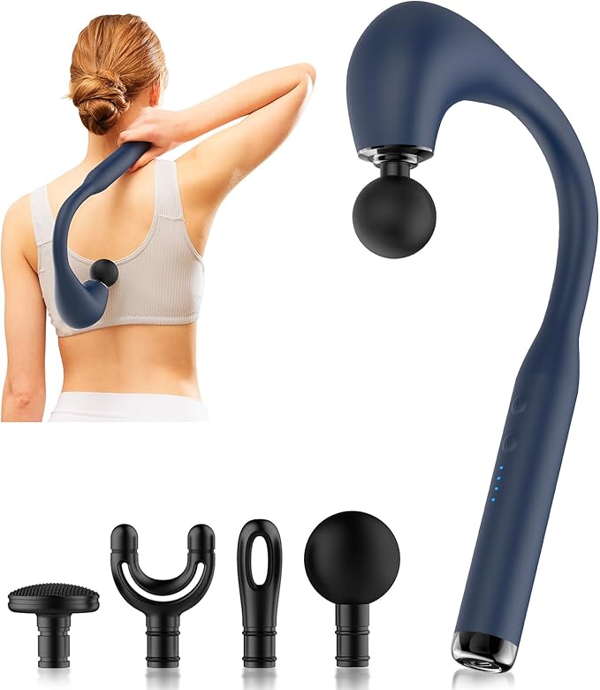 INKEER Massage Gun Deep Tissue with Extended Handle Revolutionary U-Shaped Back Massager,Body Massager for Neck,Shoulder,L...