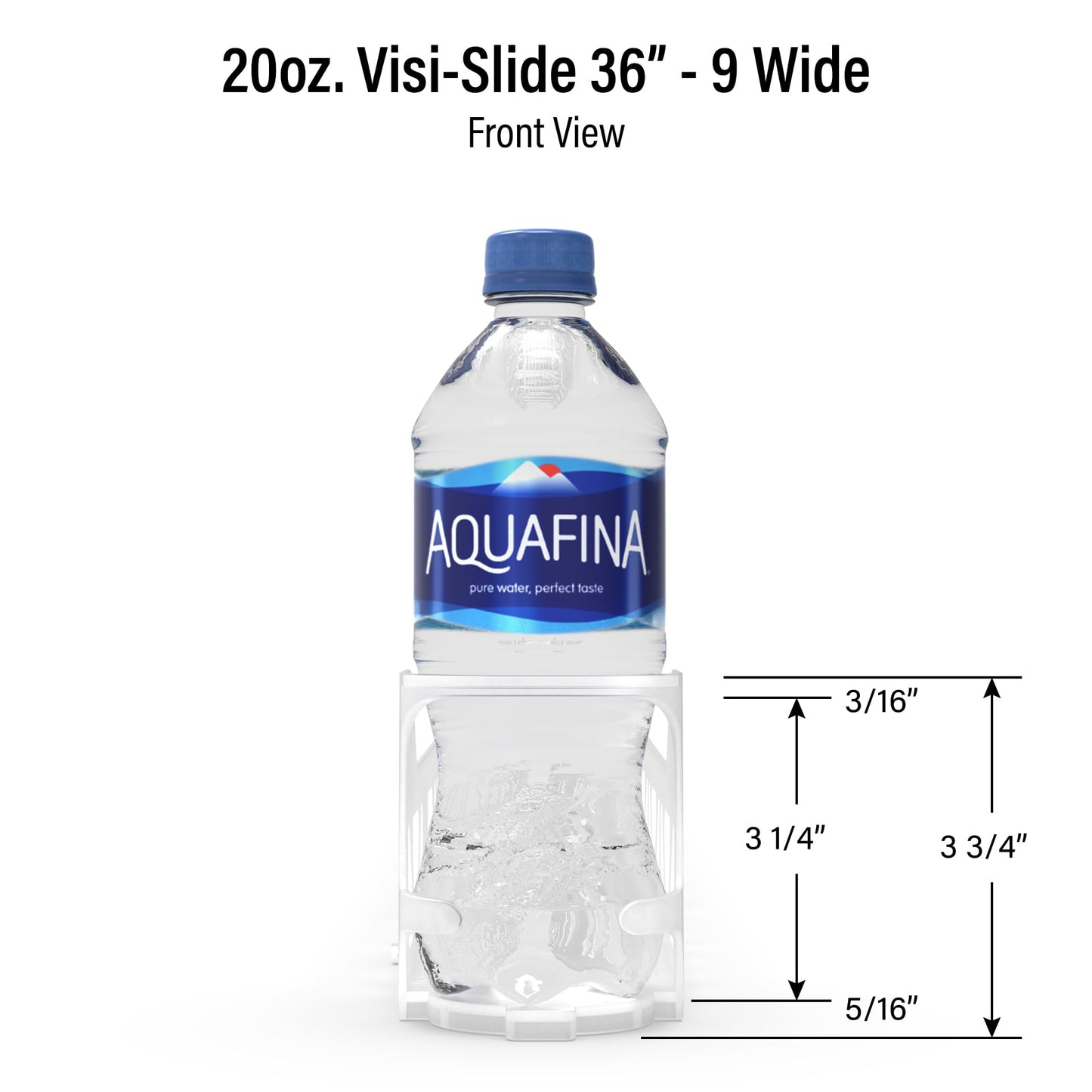 Display Technologies Visi-Slide Gravity Fed Extended Organizer for 20-25oz Beverages on Extended Flat and Angled Shelves in Cold Vaults & Coolers, 9-Wide, 36" Deep Drink Organizer (Pack of 3)