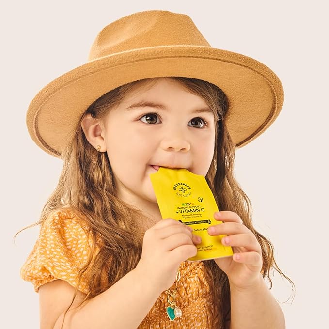 Kid's Immune Liposomal Vitamin C by Beekeeper's Naturals, 500 mg Vitamin C, Elderberry, Vitamin D, Propolis & Honey, Kid-Friendly Immune Support - Mixed Berry Flavor, Easy to Use, Bioavailable, 30 Ct