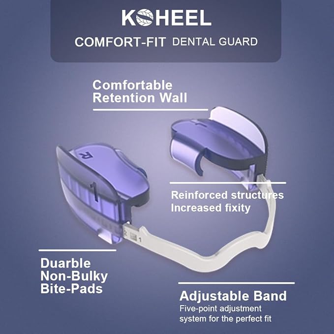 KOHEEL Mouth Guard for Teeth Grinding, Adjustable Dental Guard to Stop Bruxism, Night Guard, 2 Count (Thin)