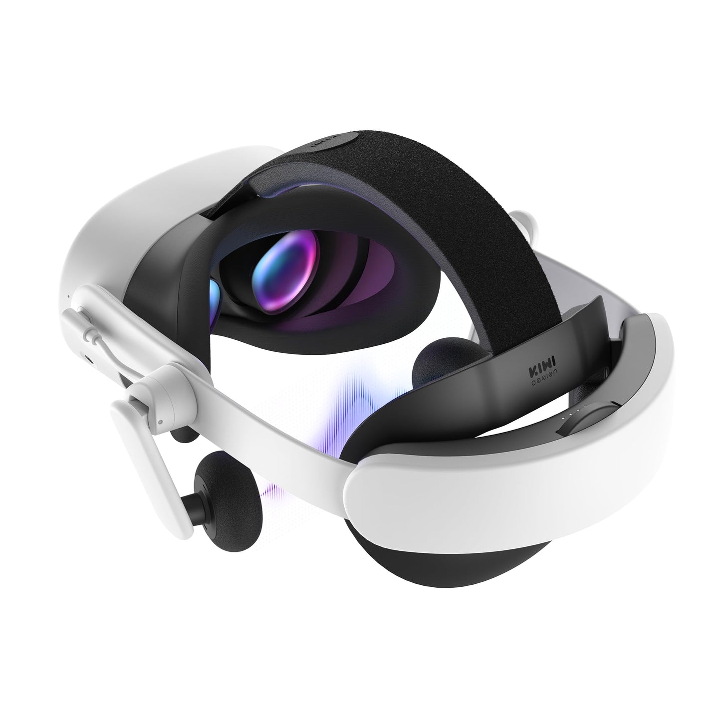 KIWI design Audio Head Strap with Battery for Meta/Oculus Quest 3/3S, K4 Duo DualFast Charging Headset, VR Accessories with Balanced Design for Enhanced Sound Effects & Playtime