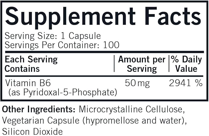 Kirkman – P-5-P (Pyridoxal 5-Phosphate, Vitamin B-6 Metabolite) 50 mg - Hypoallergenic 100 Count