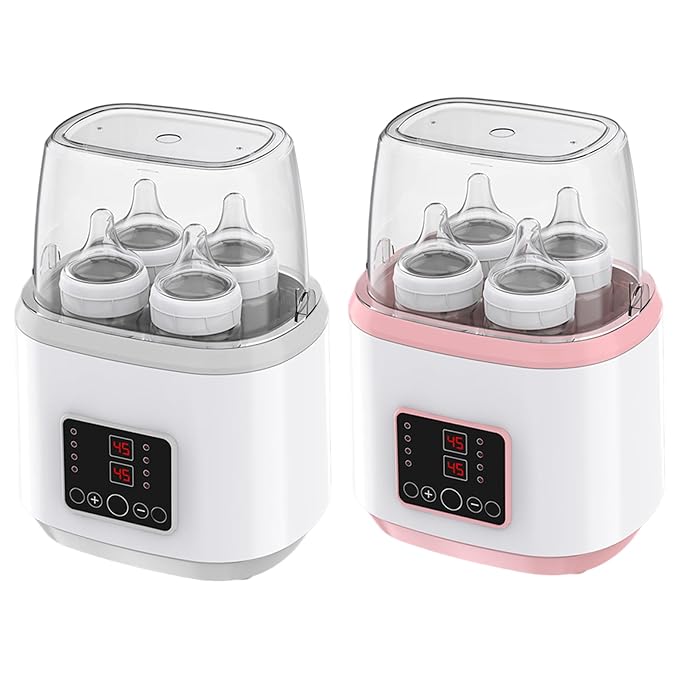 Bottle Warmer, Baby Bottle Warmer ＆ Steriliser Temperature Adjustable Portable Remote Control Baby Food Heater with LCD Display for Breastmilk or Formula, Grey