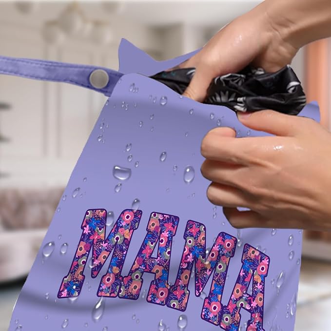 Gifts for New Mom, Mama New Mom Gifts 4 Pack Cute Wet Bag Waterproof Reusable Wet Dry Bag for Swimsuit Clothes Diaper Travel Beach Pool Gym Toiletries Cruises Birthday Camping Postpartum Christmas