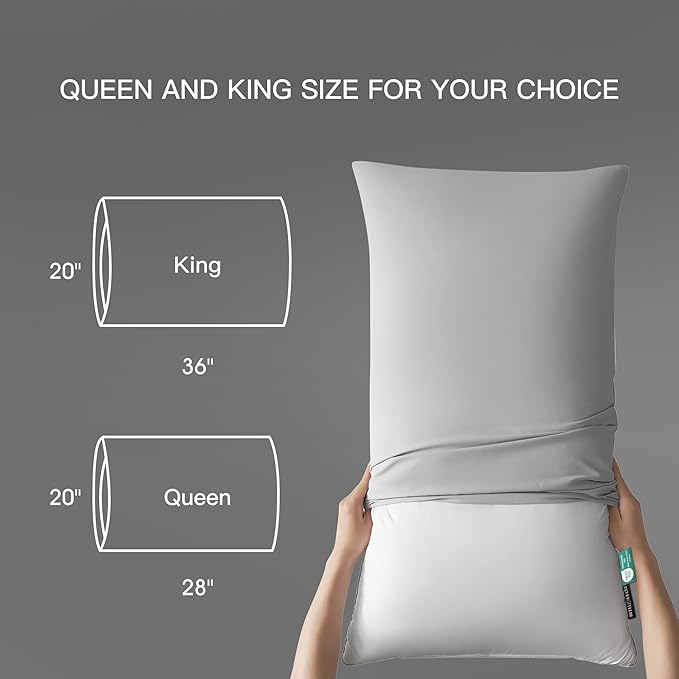 Hotel Grand Luxury White Goose Feather Down Pillow Medium Firm Hypoallergenic Bed Pillow Queen Size Upgrade Hotel Collection Fluffy Pillow for Sleeping, 28"x20",1 Pack