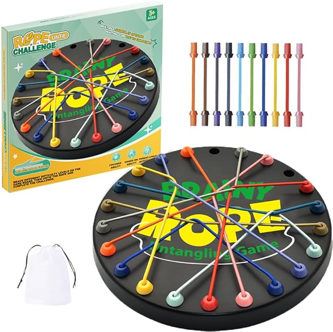Brainy Knots Rope Untangling Game, Brain Knots Game Exercise Strategy Thinking, Puzzle Toy Strategy Board Toy Rope Untangl...