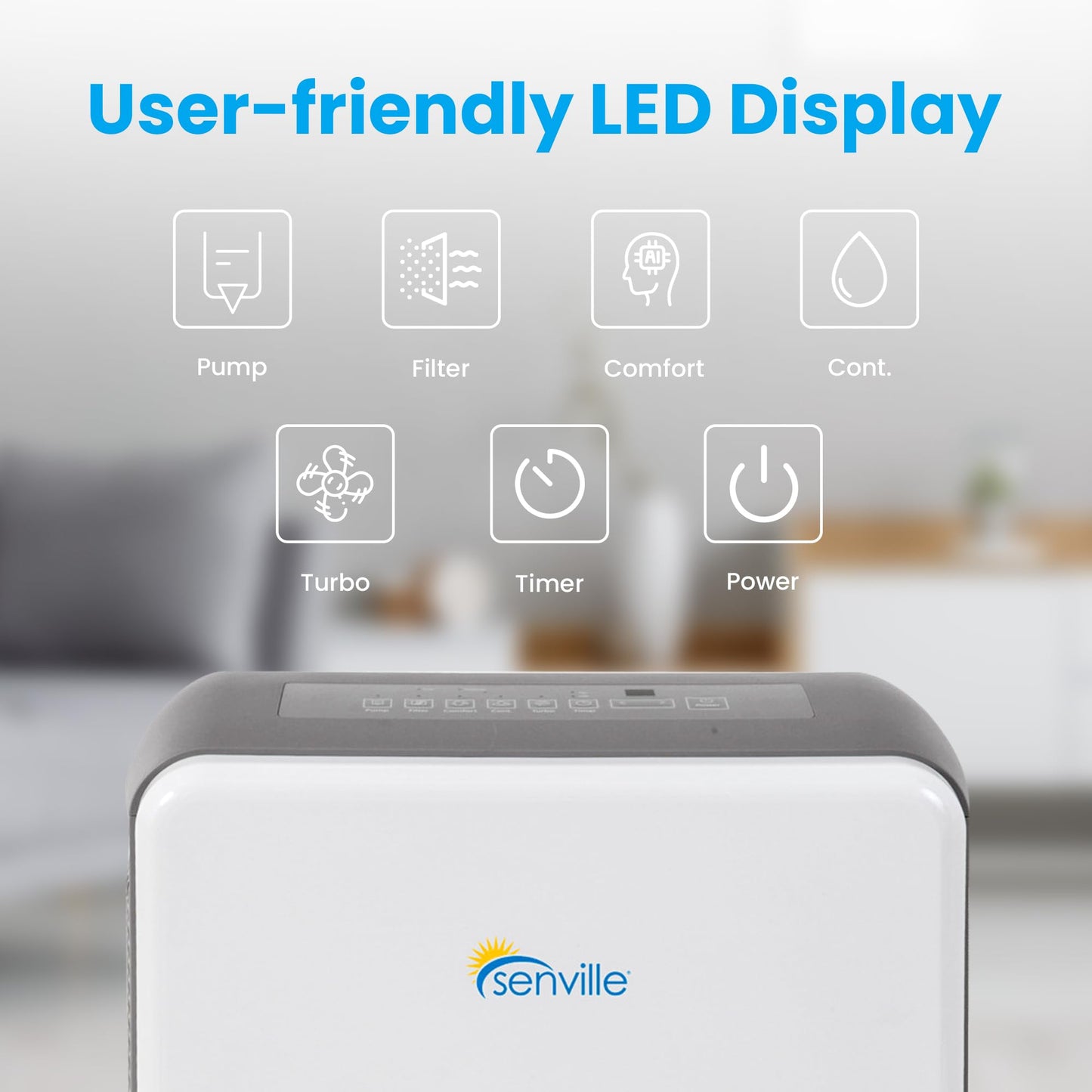 Senville 20 Pint Dehumidifier, Energy Star Certified, Washable Filter, Ideal For Basements, Bedroom, Living Space, Energy Star,