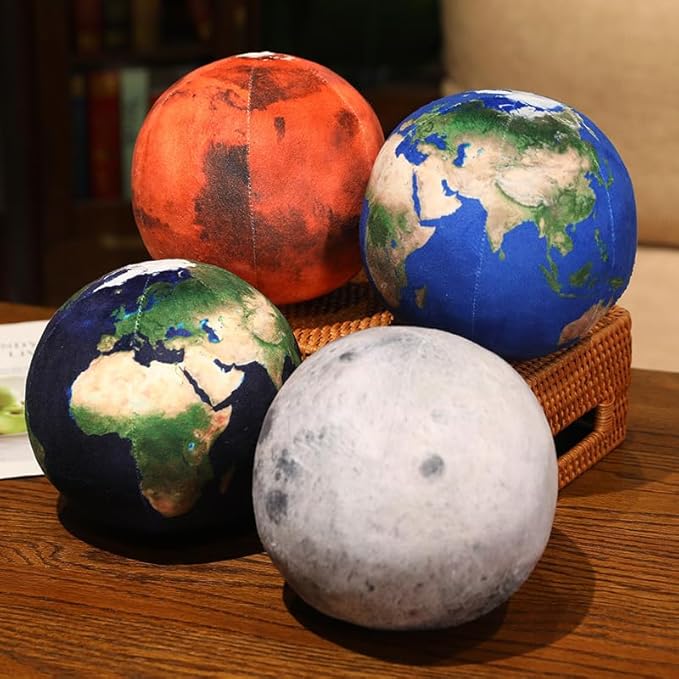 Ultra-ealistic 3D Planet,Moon,Earth,The Sun,Pillow Plush Toys,for Kids Teens Adults, for Teachers and Parents, Educational Toy Learning, 10.6 in (Mars)