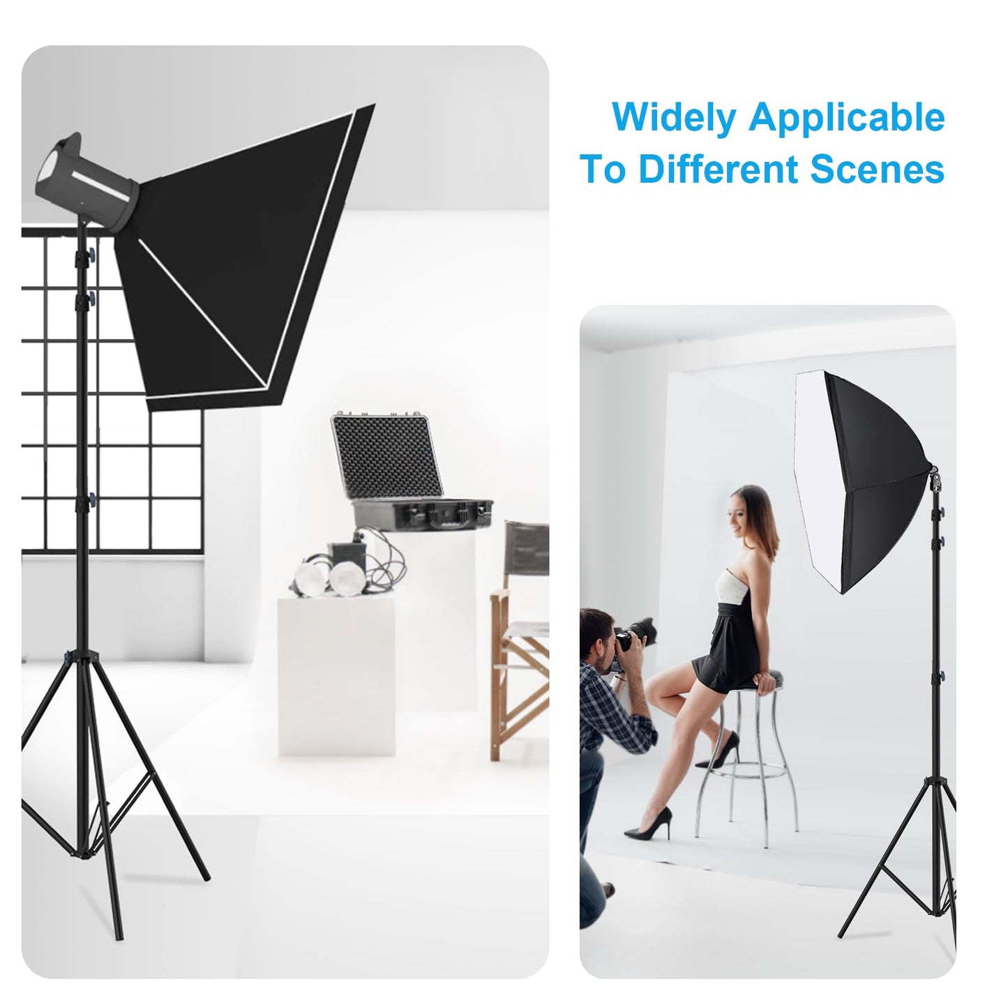 20FT/6M Tripod Stand - Heavy Duty Tripod Stand - Tall Tripods Air-Cushioned Telescoping Light Stand for Photography Overhead Shots, Action Camera, Sports(Aluminum Alloy)