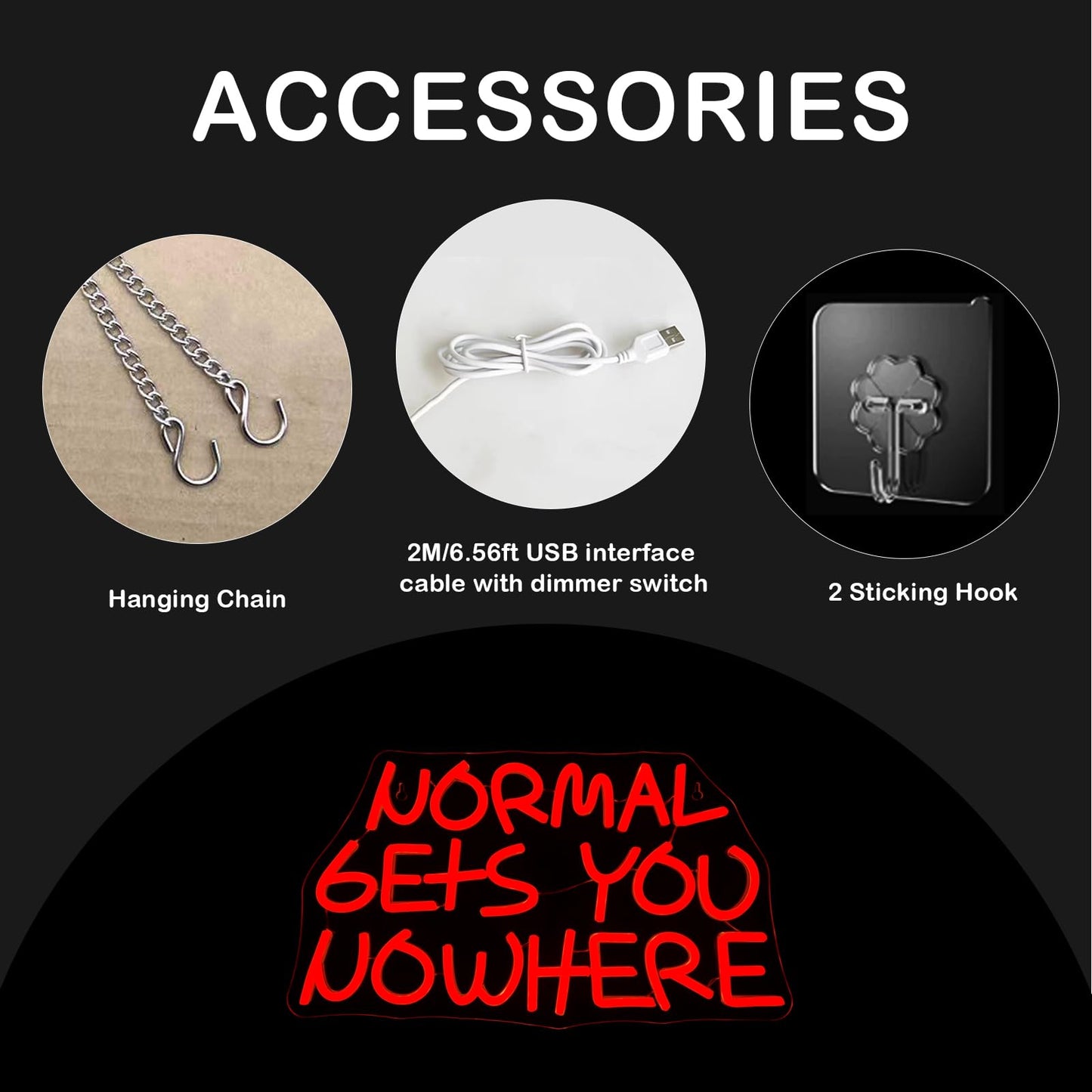 Jurong Normal Gets You Nowhere Neon Signs For Wall Decor  Dimmable Led Neon Light Usb Powered Light Up Signs  For Home  Party  Gift  Office  Bedroom  Work Place