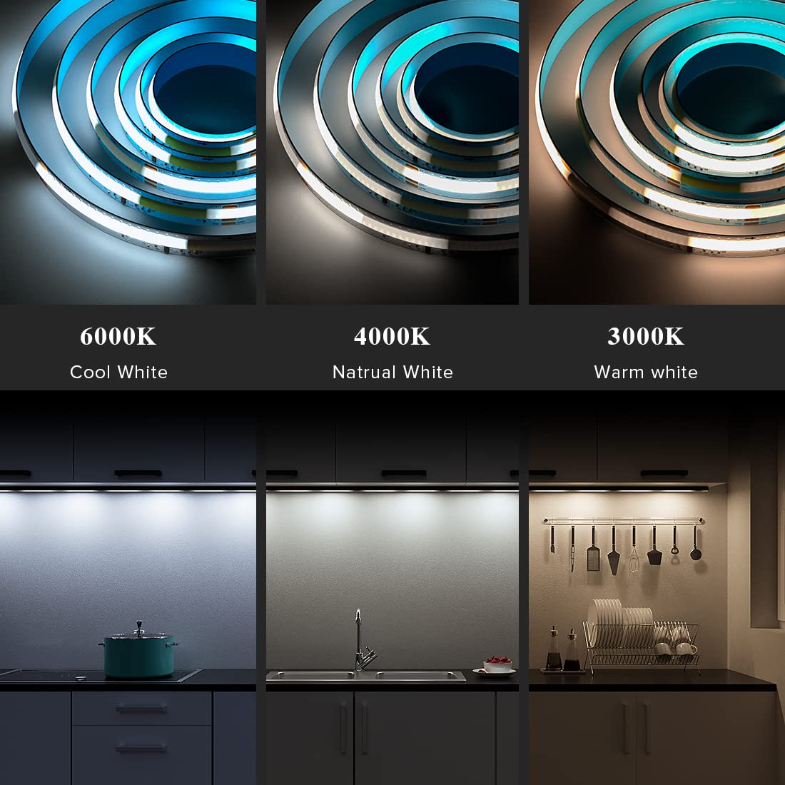 Btf-Lighting Fcob Cob Led Strip Addressable Ws2811 Ic 4000K Natural White Flexible High Density Uniform Chasing White Light 16.4Ft Dc24V Cri 90+ 360Led/M For Indoor Decor(No Adapter Or Controller)