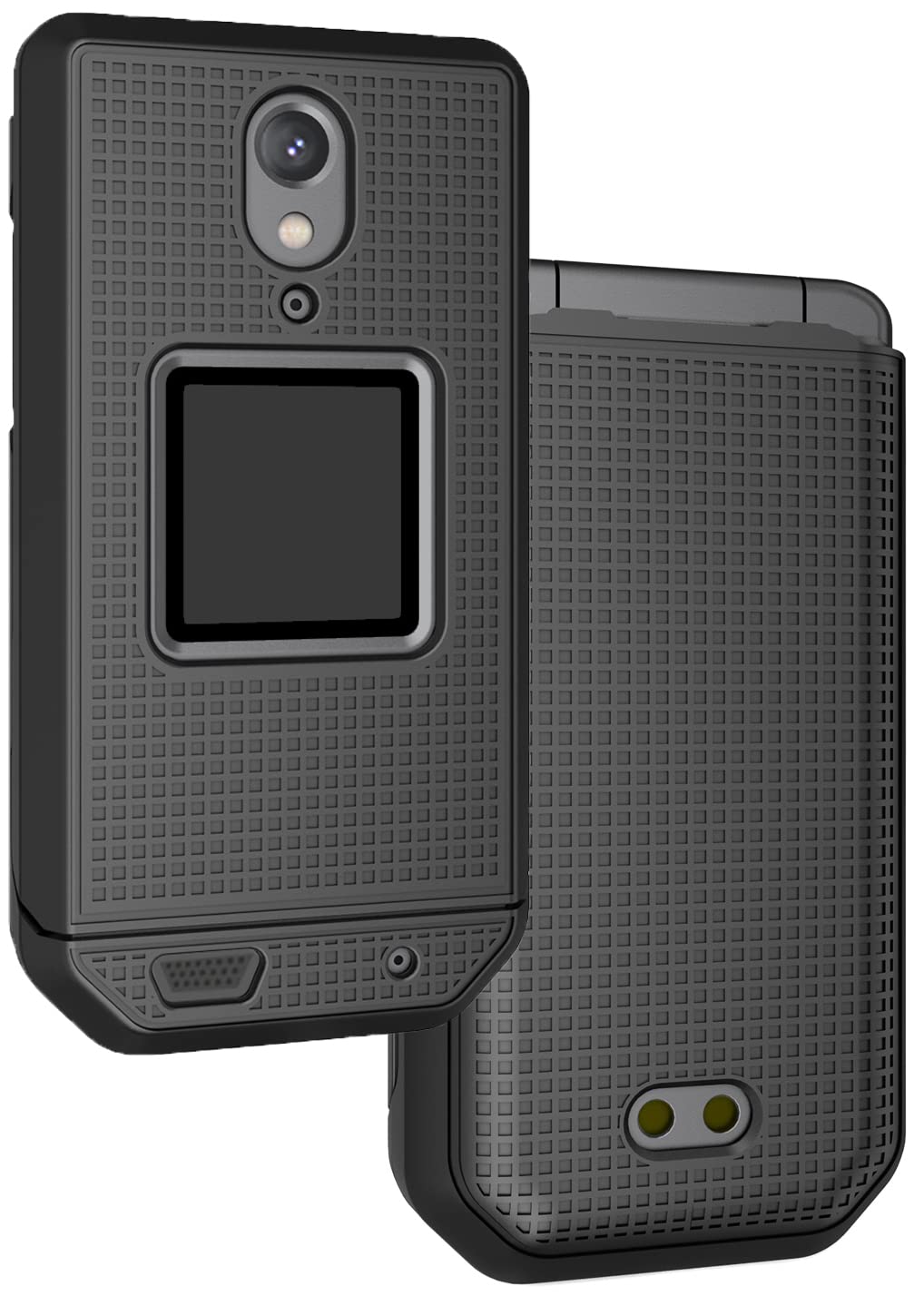 Nakedcellphone Case For Cat S22 Flip Phone  Slim Hard Shell Protector Cover - Black -Like New