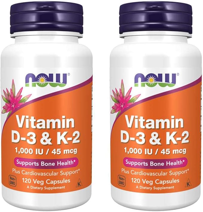 Vitamin D3 & K2, 120 Vcaps (Pack of 2)
