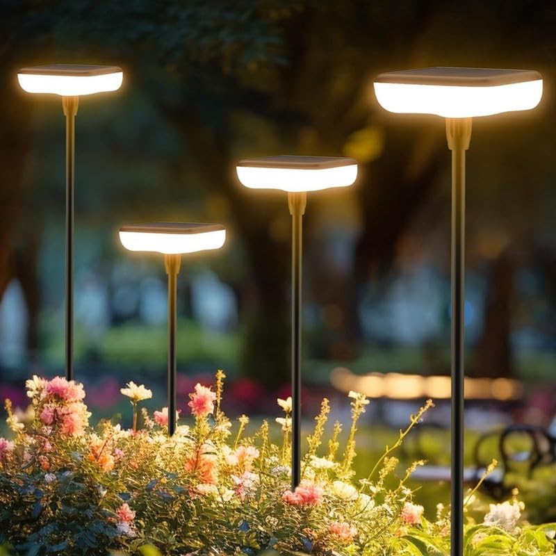 Ainostone Solar Pathway Lights Outdoor 6 Pack Solar Powered Garden Lights 12H Long Lasting Auto On/Off Solar Swaying Light Ip65 Waterproof For Planter Flowers Landscape Lighting Decoration Warm White