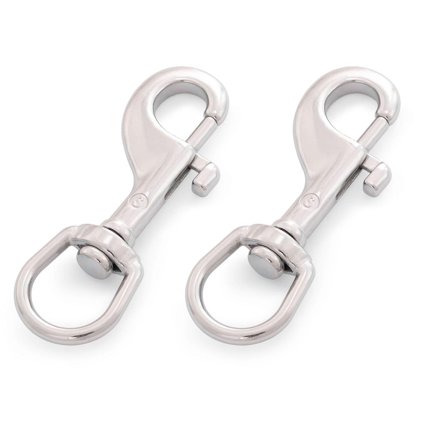 SHONAN 3.5 Inch Swivel Eye Snap Hook, 2 Pack Marine Grade Scuba Bolt Snap, Single Ended Stainless Steel Flag Clips Swivel Snaps for Scuba Diving, Flag Pole Rope, Dog Leash, Camera Strap