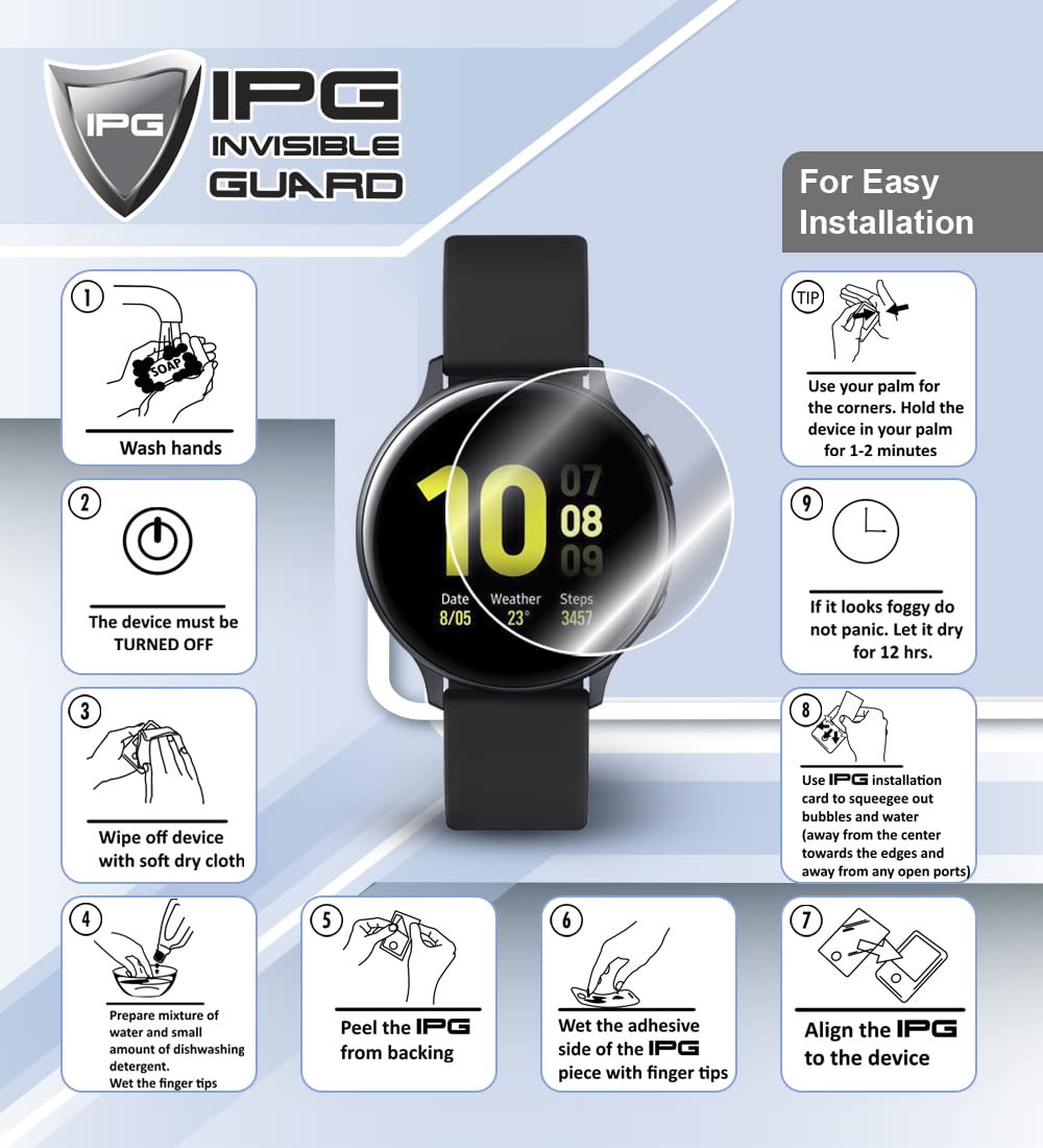 Ipg For Withings Scanwatch Nova - Hybrid Smart Watch Hydrogel Screen Protector (2 Units) Invisible Hd Clear Film Anti Scratch Gu