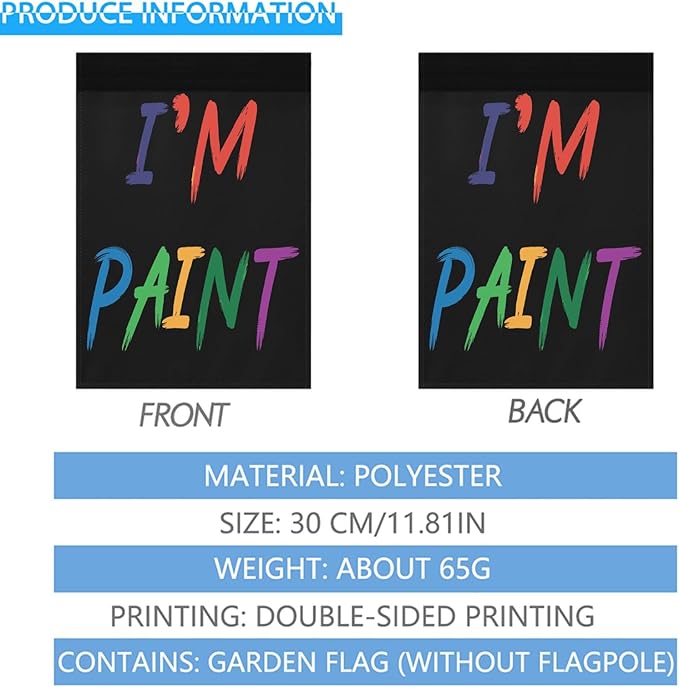 I like To Fingers Paint I'm Paint For Couple Valentines Garden Flags 12x18 Double Sided Funny Banner for All Season