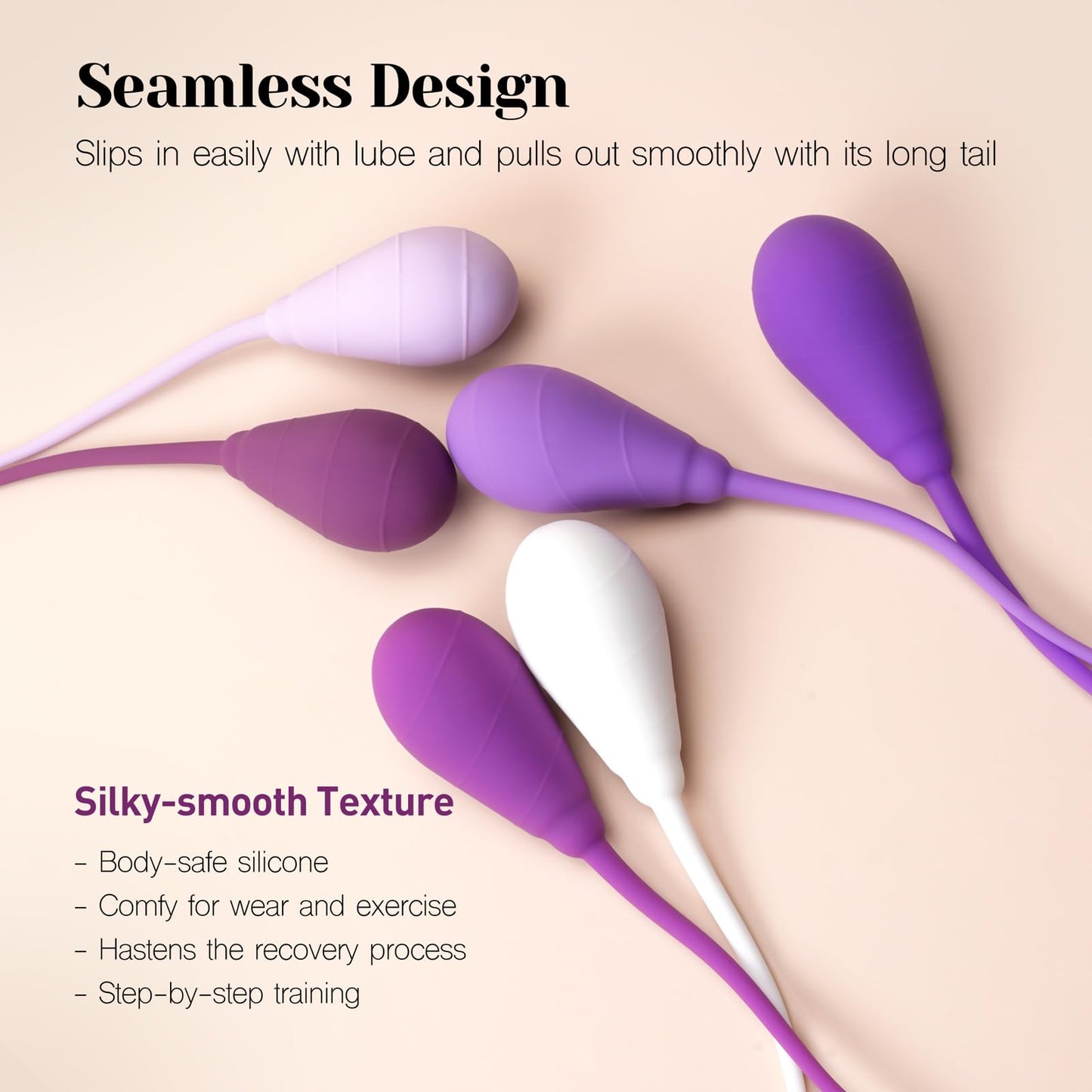 Tracy's Dog Kegel Weights System - Progressive Strength Training Set of 6 Premium Silicone Balls for Women Pelvic Floor Exercise, Ergonomic Design, for Beginners & Advanced, Olin