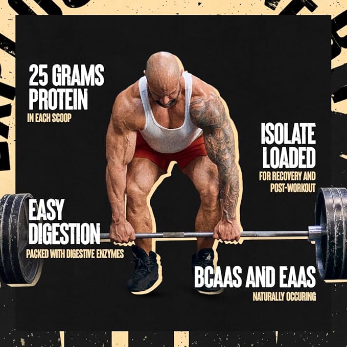Animal Whey Isolate Protein Powder - Loaded for Pre & Post Workout Muscle Builder and Recovery with Digestive Enzymes for Men & Women - 25g Protein, Great Taste, Low Sugar - Brownie Batter 2 lbs