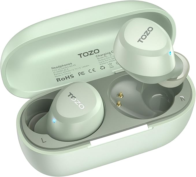 TOZO A1 Wireless Earbuds Bluetooth 5.3 Light Weight in Ear IPX5 Waterproof Headphones 2 Mic for AI Calls, Immersive Premiu...