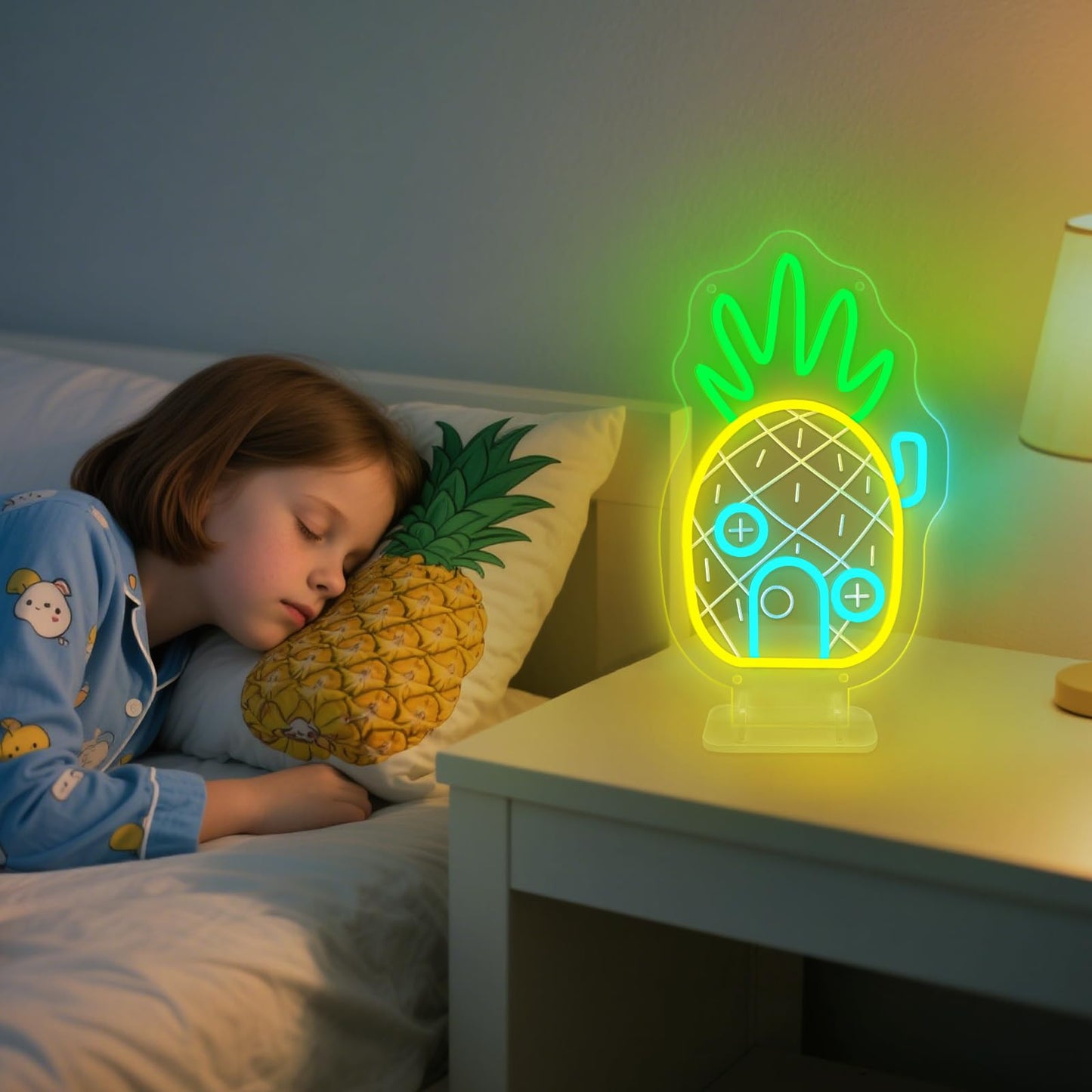 Pineapple House Neon Sign Dimmable Led Under Sea Pineapple Neon Light For Wall Decor Ocean Theme Kids Room Bedroom Gift