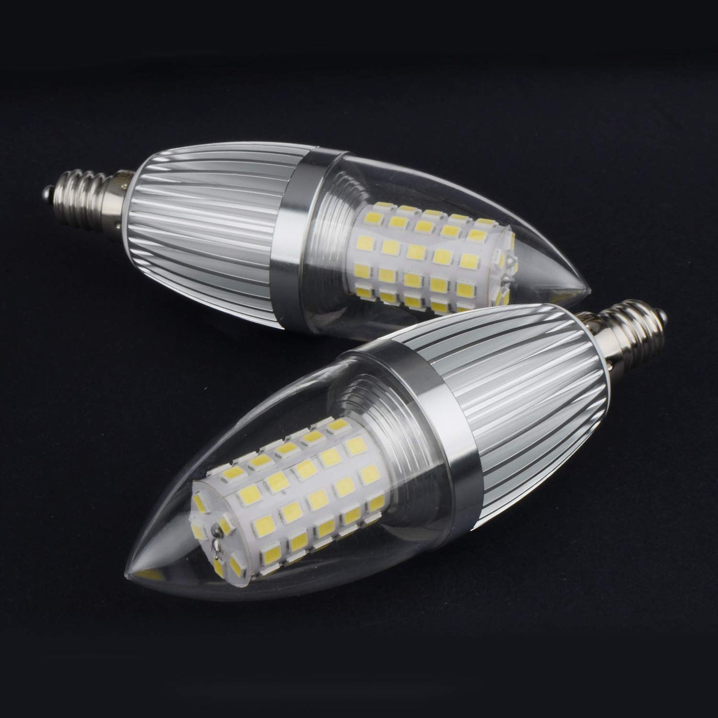 gezee LED Candelabra Bulb 12W 100W Equivalent Daylight White 6000K E12 Base Torpedo Shape 4-Pack
