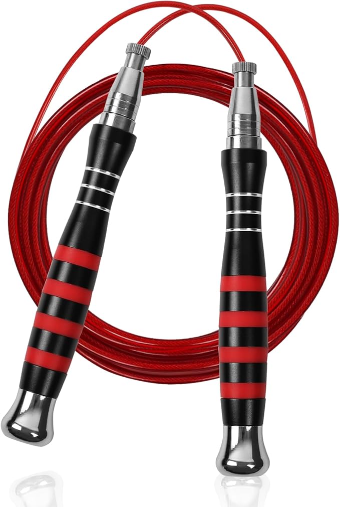 Huhloch Speed Weighted Jump Rope with Secure Lock Mechanism, 360° Smooth Swivel, Non-Slip Matte Textured Handles, Features...