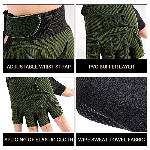 Kids Half Finger Cycling Gloves Non-Slip Fingerless Adjustable Mitten Shock-Absorbing Gloves for 3-6 Years Old Boys Girls ...