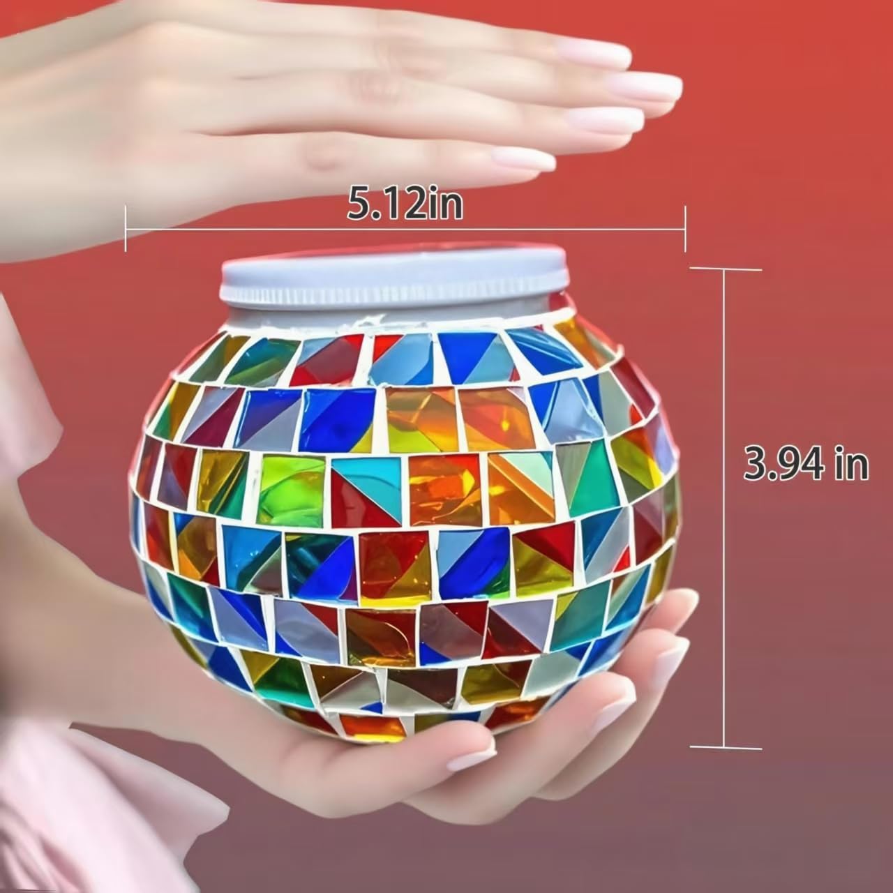 Aukora Solar Powered Glass Ball Garden Lights, Waterproof LED, Big Size, Multi Color 2, Model AU-SOTABLE-02