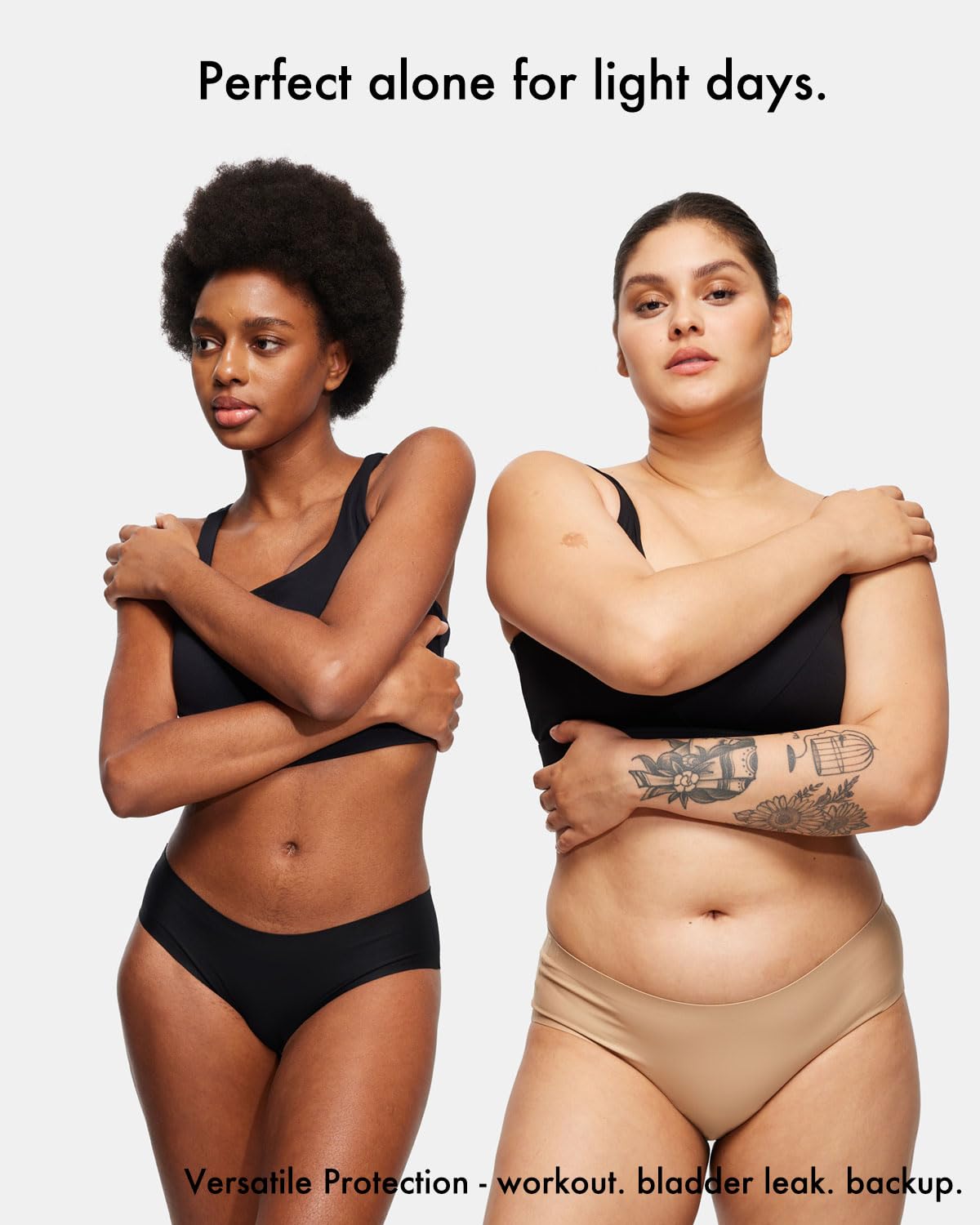 STRAWBERRY WEEKS LEAKPROOF2.0 Seamless Bikini Period Underwear for Women | Period Panties Holds 6 Tampons | Mild Incontinence Leak Proof Underwear (S/M, Black)