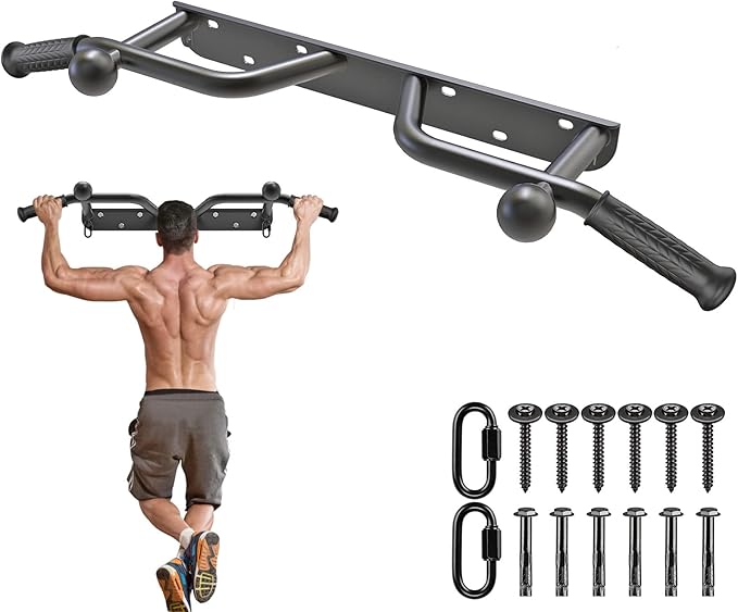 Kipika Heavy Duty Wall Mounted Doorway Pull Up Bar, Multifunctional Chin Up Bar, Portable Fitness Door Bar, Body Workout H...