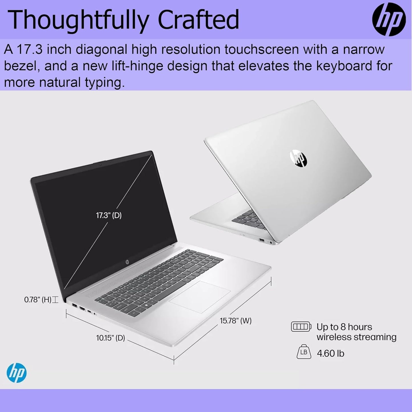 Hp 2024 Laptop, 17.3 Hd+ Display, Touch Screen, Intel 4-Core Pentium 3.1Ghz Processor, 32Gb Ram, 1Tb Ssd, Microsoft Office 365 L