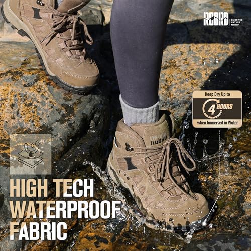R CORD Hiking Boots Women Waterproof Non-Slip Womens Hiking Shoes Comfortable Outdoor Womens Hiking Boots Walking Boots Hi...