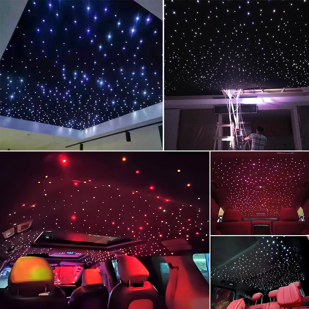 Akepo 10W Twinkle Fiber Optic Lights Kit, Rgbw, 9.8Ft/3M, Multicolor, Music Mode, 430Pcs, Ideal For Star Ceiling In Car