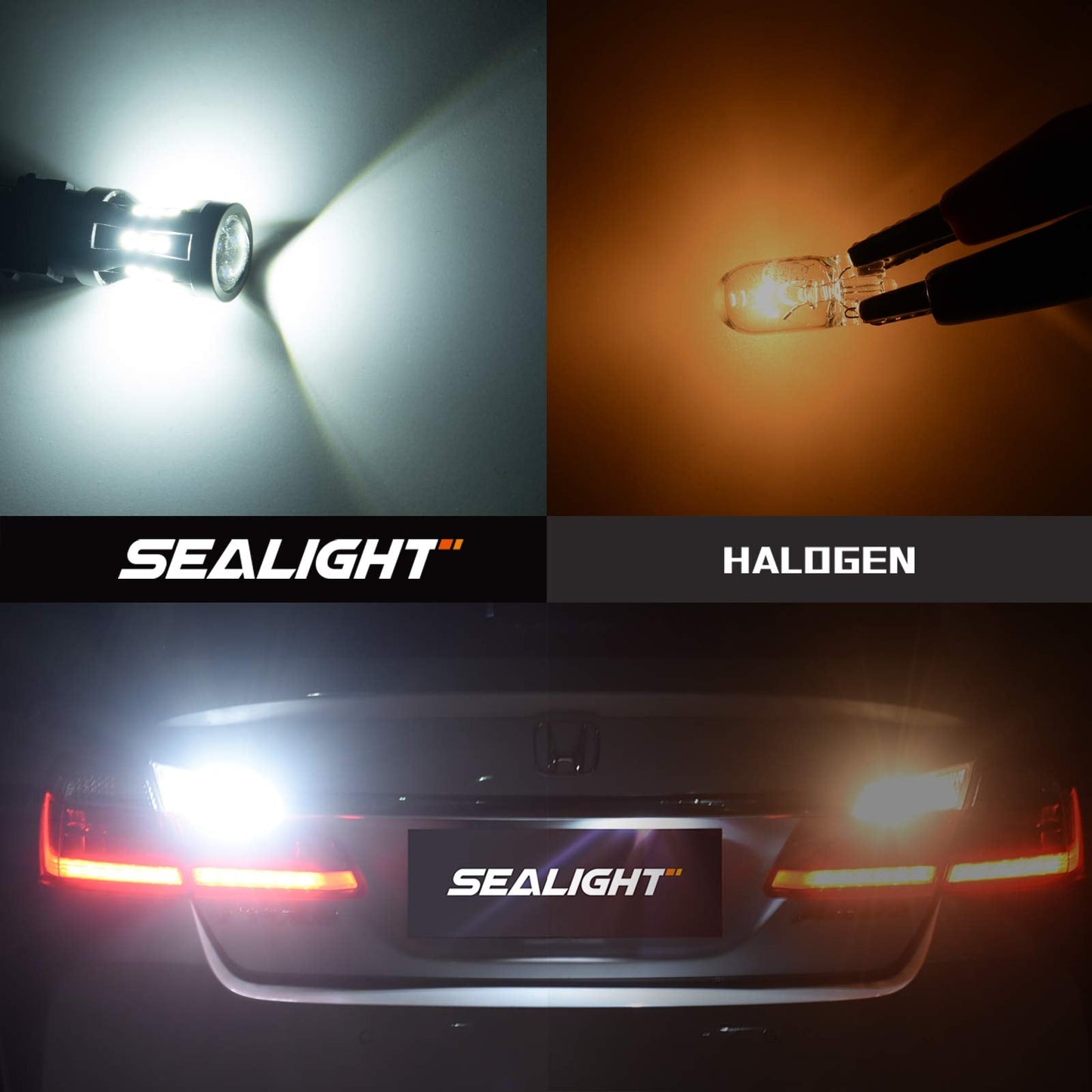 Sealight 7440 7443 Led Bulbs, 6000K Bright White, 3000Lm, Aluminum, Pack Of 2 For Backup, Turn Signal, Brake Lights