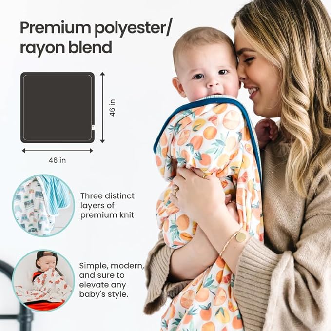 Copper Pearl Three-Layer Baby Blanket: Soft Baby Quilts for Boys and Girls | Breathable, Cozy, Toddler Blanket | Baby Quilt for Newborns | 46x46 Premium Polyester/Rayon | Ferra