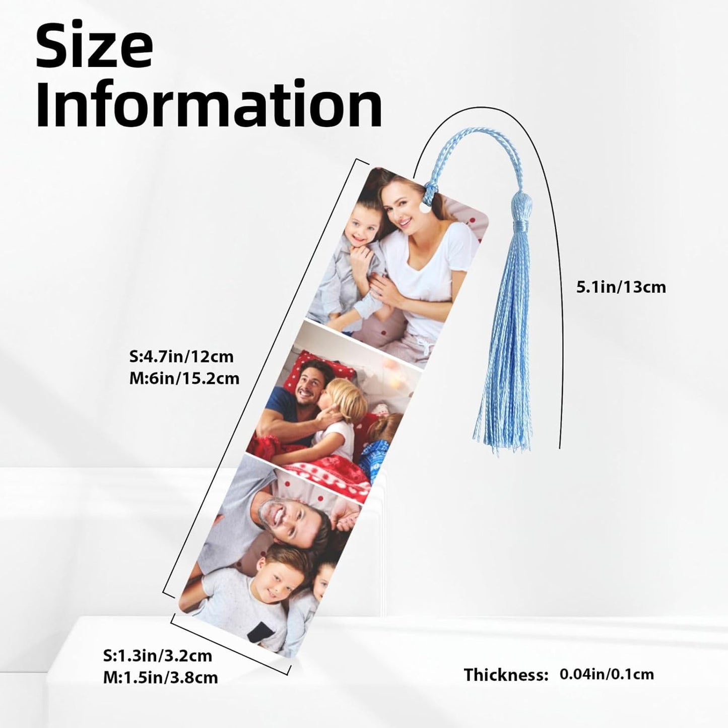 Custom Bookmark, Personalized Wood Bookmarks Tassel with Photo, Customized Double-Sided Bookmark for Women Men Book Lover Christmas Valentine's Day