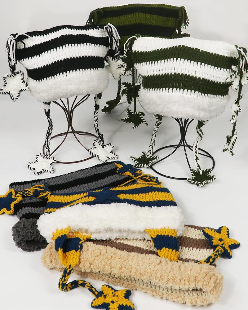 CZDCB Y2k Beanie Knitted Hat Cute Cat Beanie Warm Loose Crochet Hat Women Black Green with Pendant