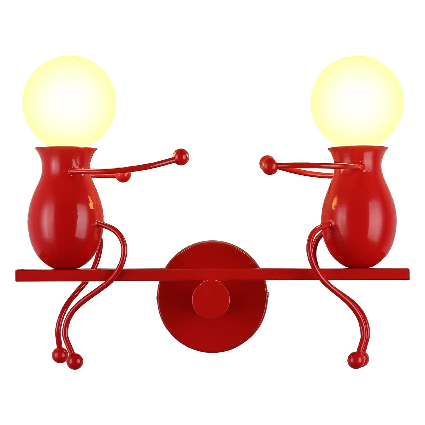 SOUTHPO LED Metal Wall Light Fixture Seesaw Design Red 2×E26 Modern Children’s Wall Sconce