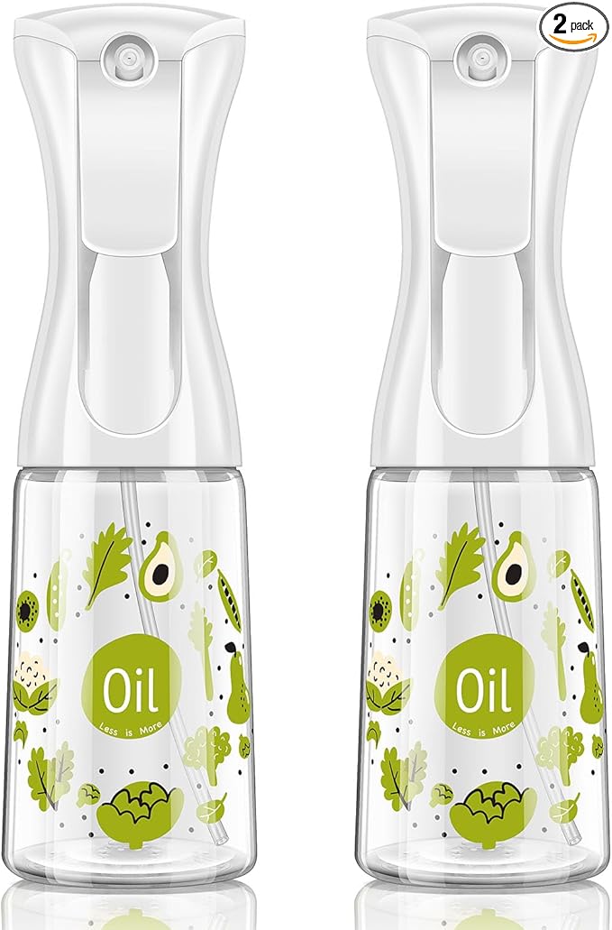 Mistifi Oliver Oil Sprayer for cooking, Spray bottle 6oz, Non-Aerosol Refillable Dispenser Oil Mister PS601 (Set of 2)
