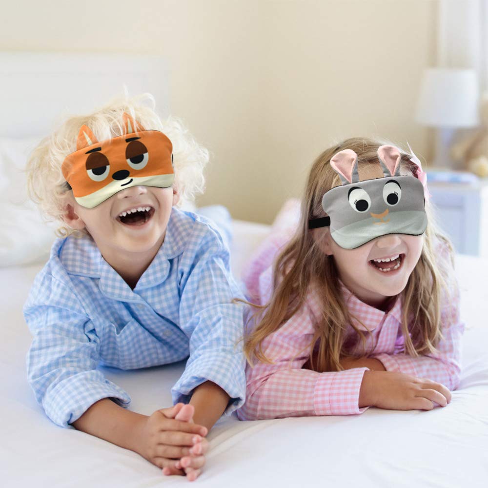 HYCLES Sleep Mask for Kids Sleeping Eye Cover Cute Cartoon Animal Funny 3 Pcs Blindfold Eyeshade for Men Women Plane Travel Game Nap Night Sleeping