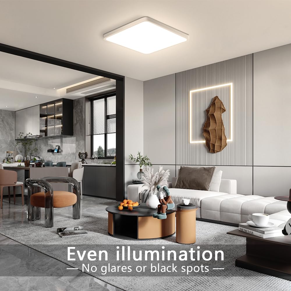 9Inch 18W Square Led Ceiling Light Fixtures Flush Mount  4000K Natural White Led Ceiling Lamp  Surface Mount Modern Ceiling Lights  Slim Flat Panel Lighting For Bedroom  Kitchen  Bathroom Etc.