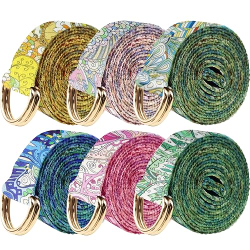 6 Packs Yoga Strap for Stretching Yoga Belt Adjustable Straps for Non Elastic Stretching Strap Exercise Straps for Pilates