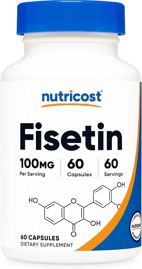 Nutricost Fisetin Capsules 100mg, 60 Capsules - Natural Polyphenol Antioxidant - Non-GMO, Gluten Free, and Vegan Friendly Supplement