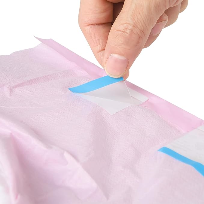 CutiePlusU Disposable Adult Diaper Heavy Absorption Dry Surface Adult Diapers All Night- Pink 10 Pieces (Large 36"-46")